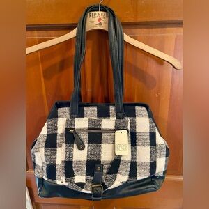 NEW Canyon River Blues Black & White Checked Rustic Revival Tote Bag